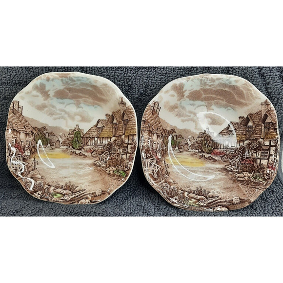 Johnson Bros Olde English Countryside Brown Cereal Bowls soup 6.25" set of 2‎ - Picture 4 of 14